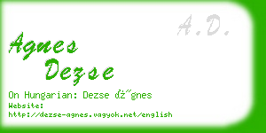 agnes dezse business card